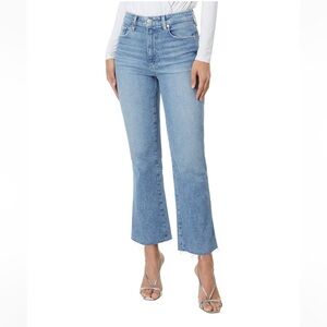 NWT PAIGE COURTNEY CROPPED FLARE RAW EDGE HIGH RISE JEANS IN KHRISTEN 28